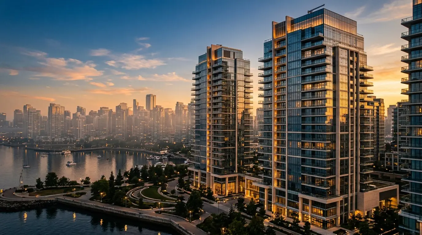 Modern residential towers at golden hour — the market Tech Visionex helps you win